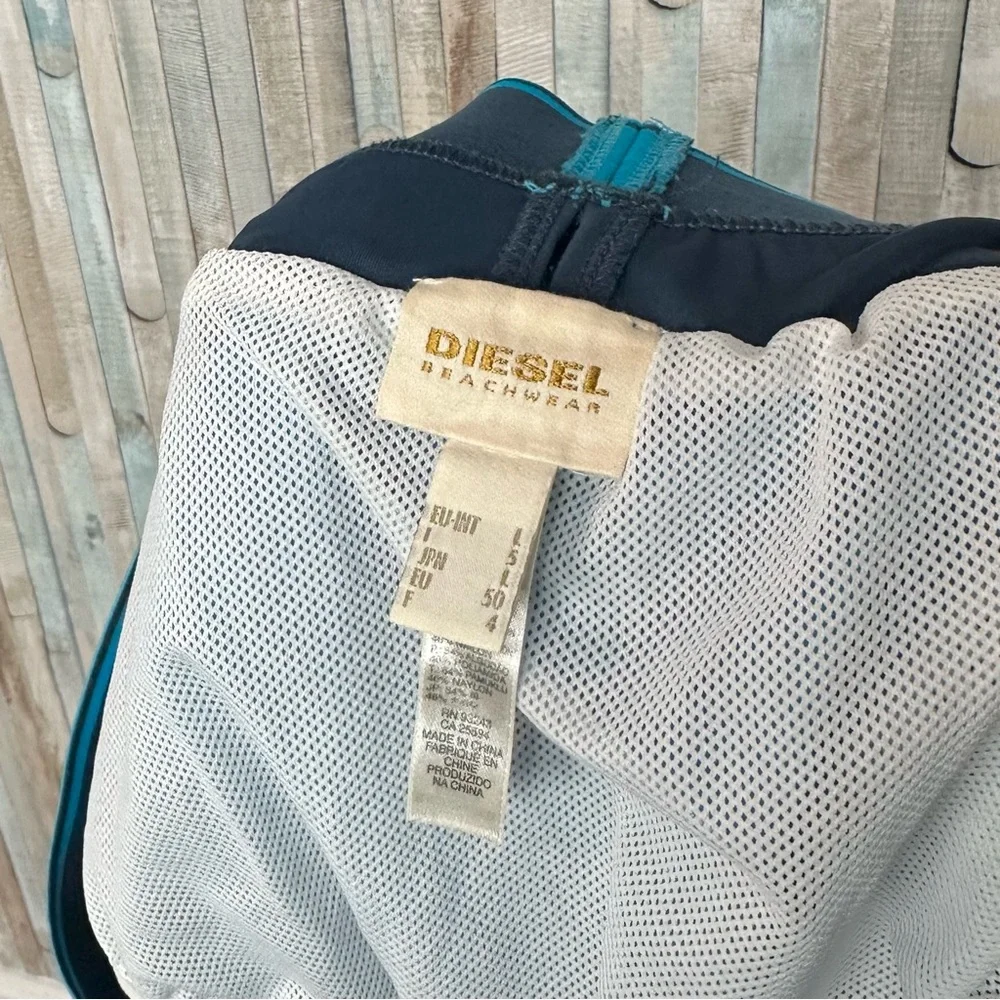 Diesel L Mens Bright Blue Barrely Swim Trunk Shorts 1.75” Inseam Summer Vacation - Picture 6 of 9